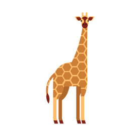 Giraffe long spot neck tall ossicones flat rounded geometric Transparent PNG