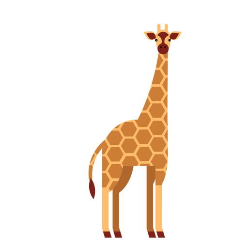 Giraffe long spot neck tall ossicones flat rounded geometric