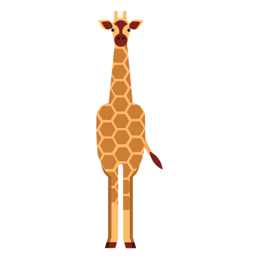 Giraffe neck spot tall long ossicones flat rounded geometric PNG Design