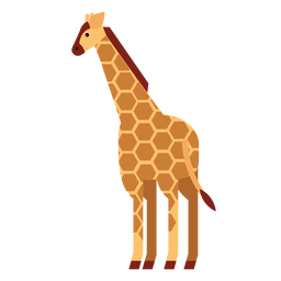 Girafa mancha pescoço alto ossicones longos achatados arredondados geométricos Desenho PNG