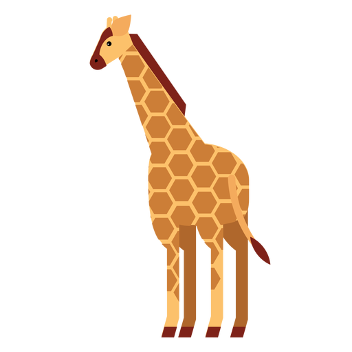 Giraffe spot neck tall long ossicones flat rounded geometric PNG Design