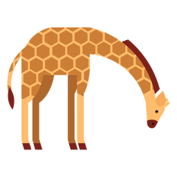 Girafa mancha alta pescoço ossicones longos achatados arredondados geométricos Desenho PNG