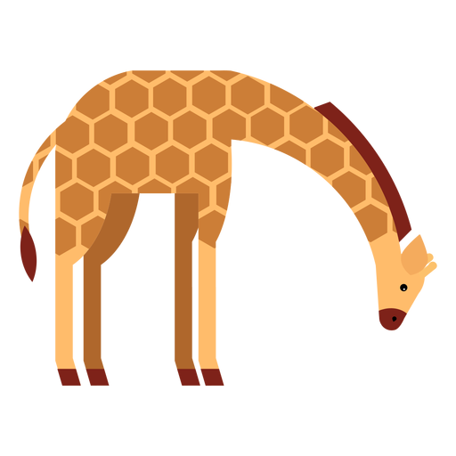 Giraffe tall spot neck long ossicones flat rounded geometric PNG Design