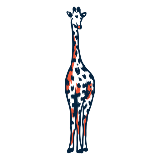 Girafa mancha alta pesco?o longo ossicones tra?o duot?nico Desenho PNG
