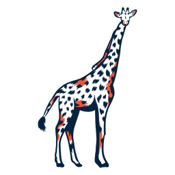 Giraffe hohen Punkt Hals langen Schwanz Ossikone Schlaganfall Duotone PNG-Design