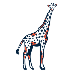 Giraffe tall spot neck long tail ossicones stroke duotone Transparent PNG