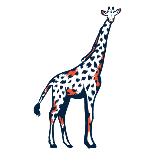 Girafa mancha alta pesco?o cauda longa ossicones tra?o duot?nico Desenho PNG