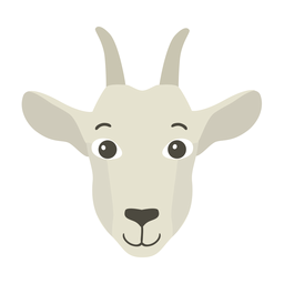 Goat Head Horn Flat Sticker PNG & SVG Design For T-Shirts