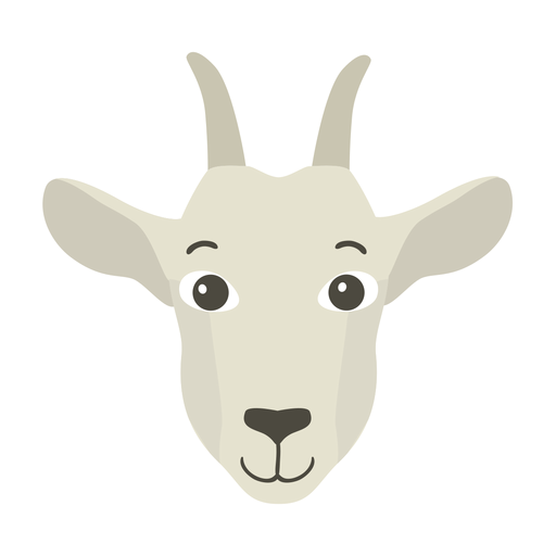 Goat head horn flat sticker PNG Design