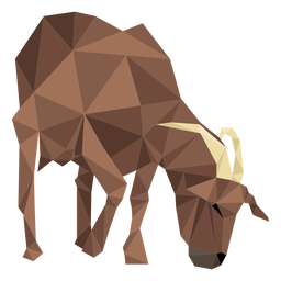 Chifre de casco de cabra poli baixo Desenho PNG