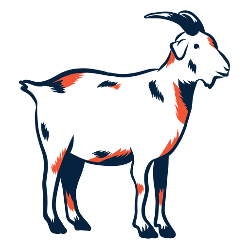 Goat hoof horn stroke duotone PNG Design