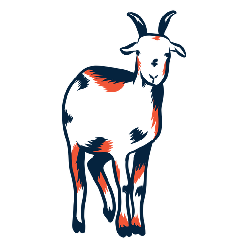 Goat horn hoof stroke duotone PNG Design