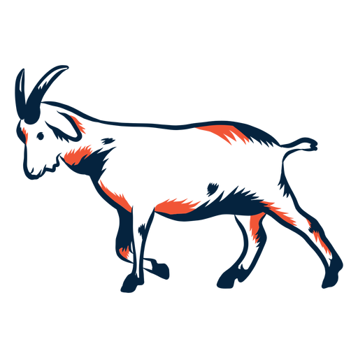 Goat horn tail hoof stroke duotone PNG Design