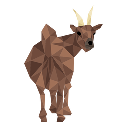 Chifre de casco de cauda de cabra poli baixo Desenho PNG