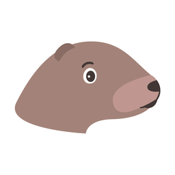 Head muzzle otter flat sticker PNG Design Transparent PNG