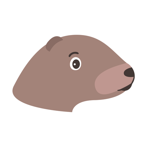 Head muzzle otter flat sticker PNG Design