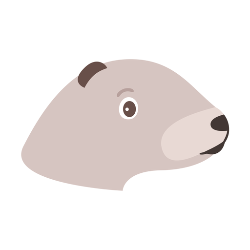 Head otter muzzle flat sticker PNG Design