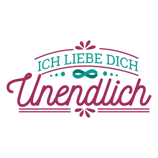 Ich liebe dich unerdlich deutscher Textaufkleber PNG-Design