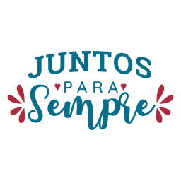 Juntos para semple portuguese text heart sticker PNG Design