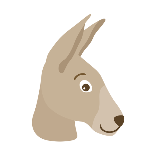 Kangaroo ear head muzzle flat sticker PNG Design
