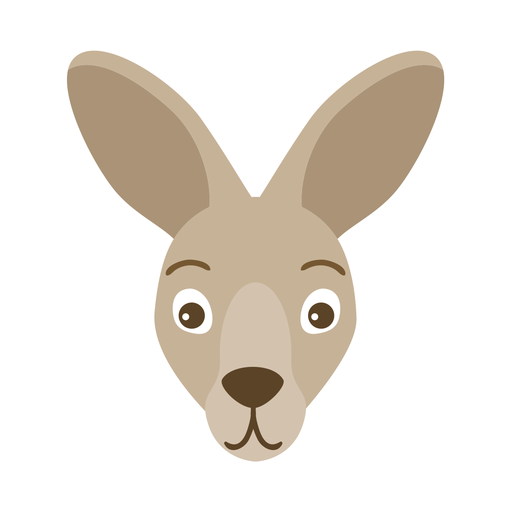 Kangaroo head ear muzzle flat sticker Transparent PNG Kangaroo head ear muzzle flat sticker Transparent PNG