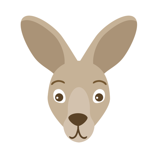 Kangaroo head ear muzzle flat sticker PNG Design