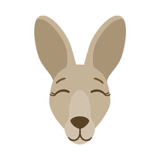 Kangaroo head muzzle ear flat sticker Transparent PNG Kangaroo head muzzle ear flat sticker Transparent PNG