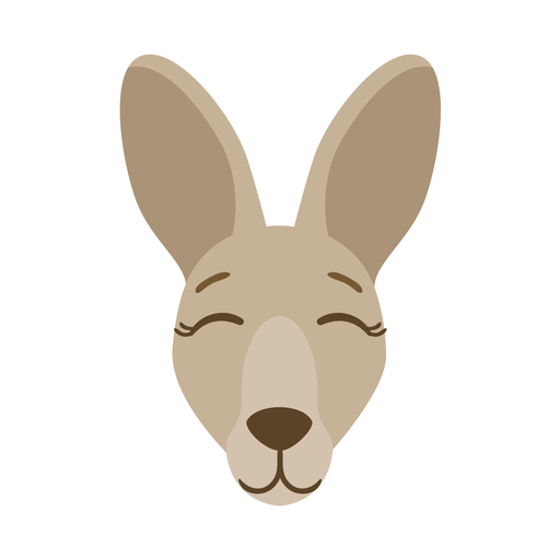Kangaroo head muzzle ear flat sticker PNG Design