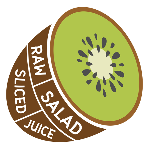Kiwi raw salad sliced juice flat PNG Design