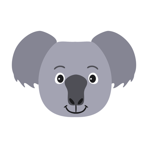 Koala ear head nose flat sticker Transparent PNG & SVG vector file
