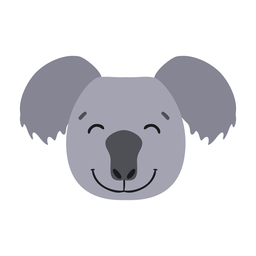 Koala happy head nose flat sticker PNG Design