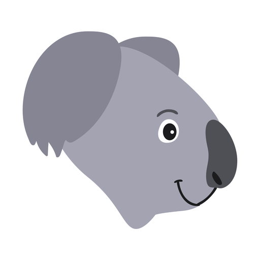 Pegatina plana nariz cabeza de koala Diseño PNG