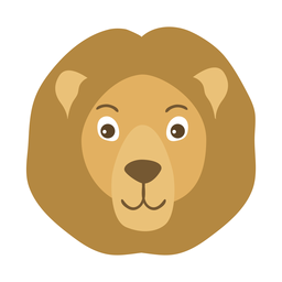 Lion head mane muzzle flat sticker PNG Design