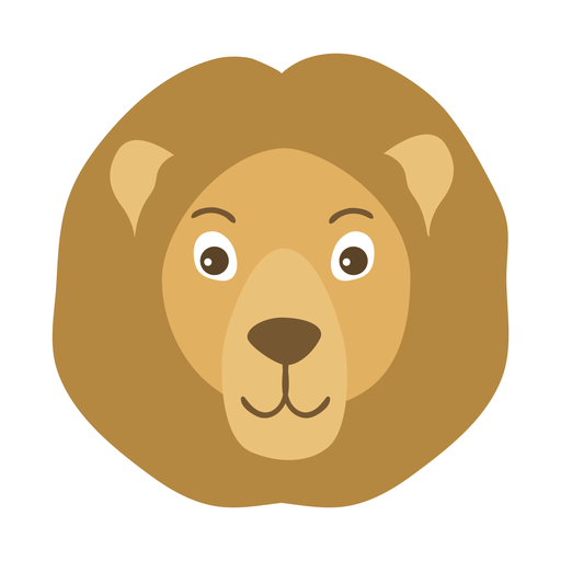Lion head mane muzzle flat sticker PNG Design