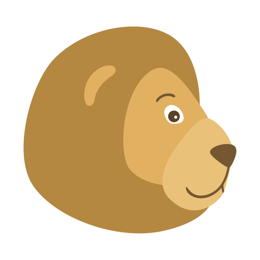 Lion head muzzle flat sticker PNG Design