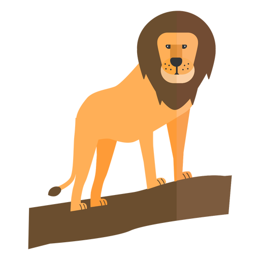 Lion King Branch Schwanzmähne flach PNG-Design