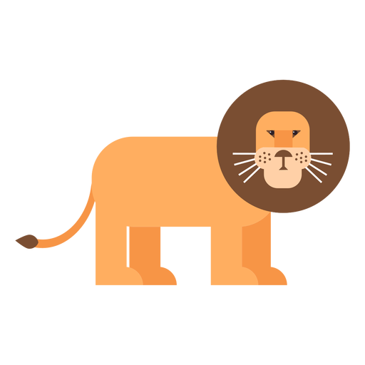 Lion king mane tail flat rounded geometric PNG Design
