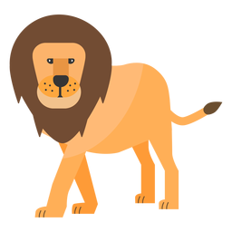 Melena de cola de rey león plana Diseño PNG