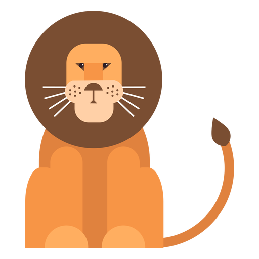 Lion king tail mane flat rounded geometric PNG Design