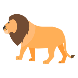 Juba de leão com cauda plana Desenho PNG