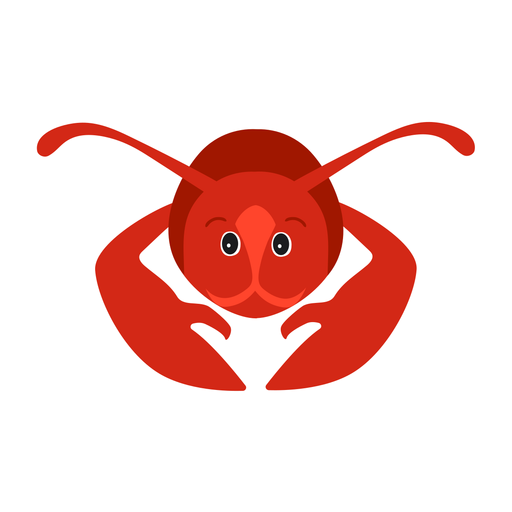 Lobster claw antenna flat sticker PNG Design