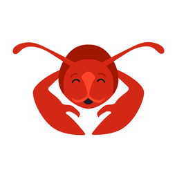 Lobster happy antenna claw flat sticker PNG Design