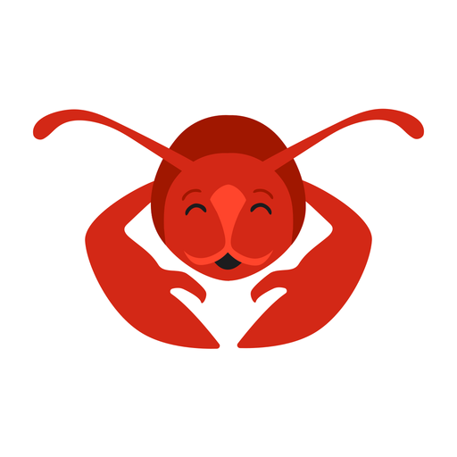 Lobster happy antenna claw flat sticker PNG Design