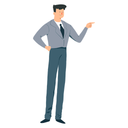 Man tie jacket trousers flat PNG Design
