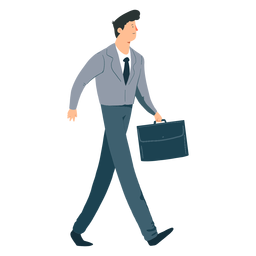 Hombre corbata chaqueta pantalones maleta plana Diseño PNG