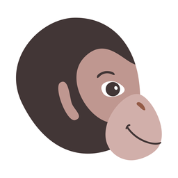 Monkey head flat sticker PNG Design