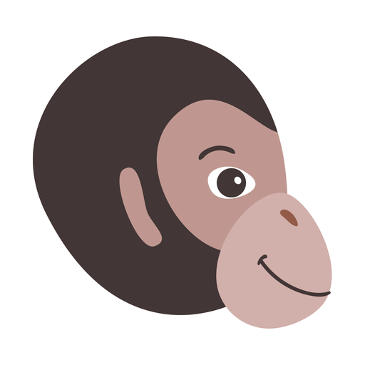 Adesivo de cabeça plana de macaco Desenho PNG