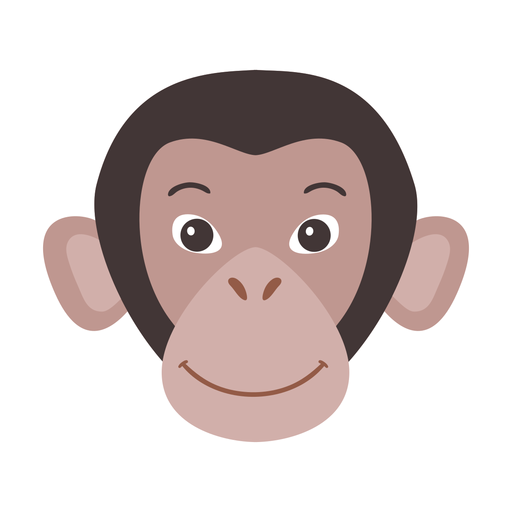 Monkey muzzle flat sticker PNG Design