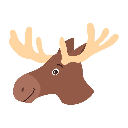 Moose elk antler flat sticker PNG Design