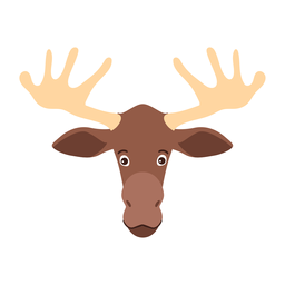 Adesivo plano de chifre de cabeça de alce Desenho PNG